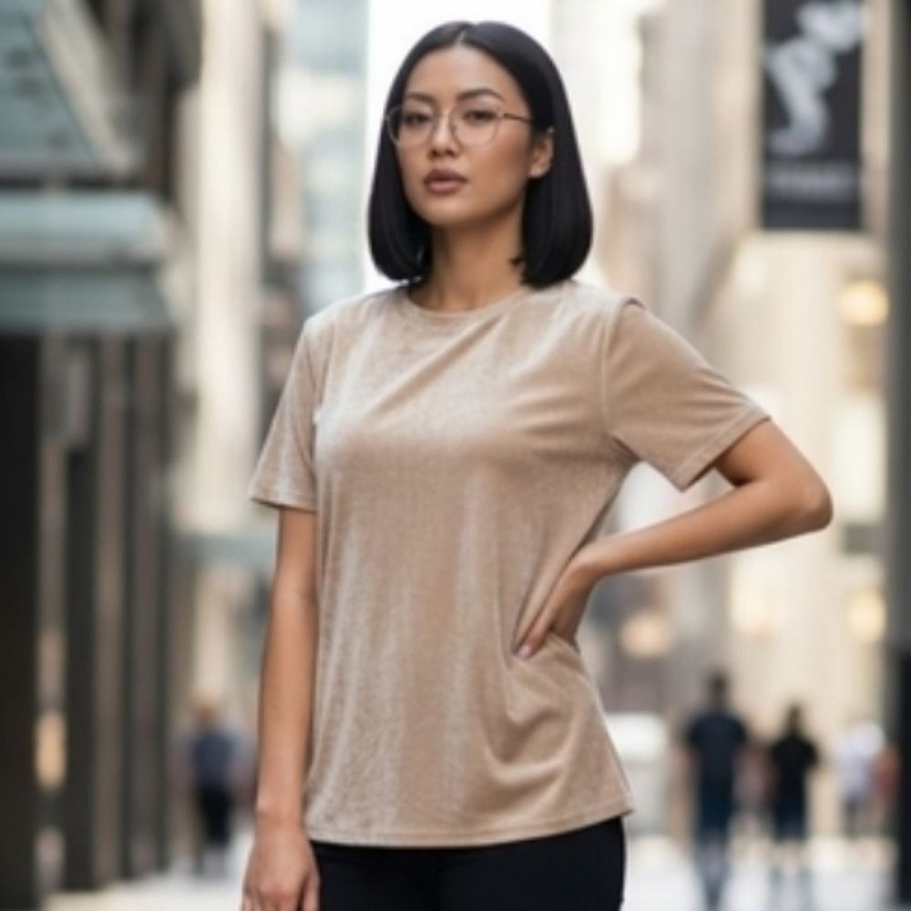 NEW- Love Charm Light Pink Velvet Crop Top Size M